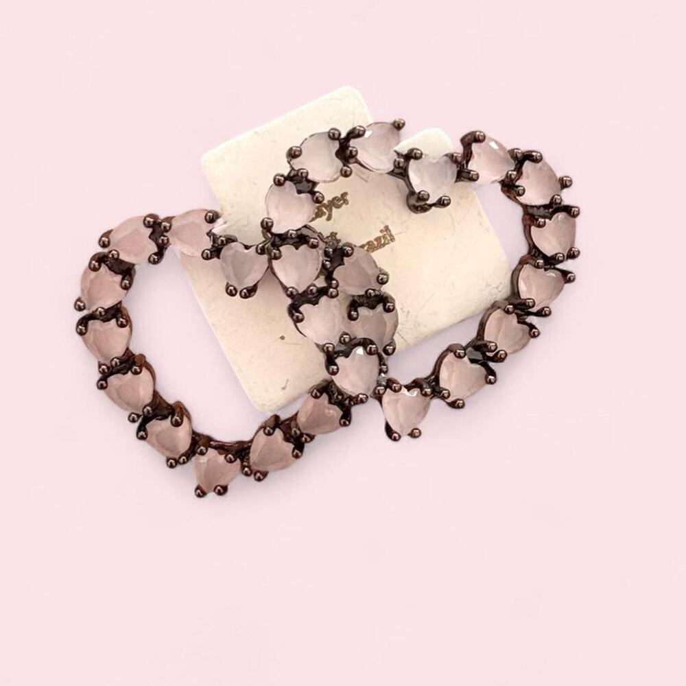 Heart earrings cute black and pink whimsy goth fairycore dark fairy coquette emo